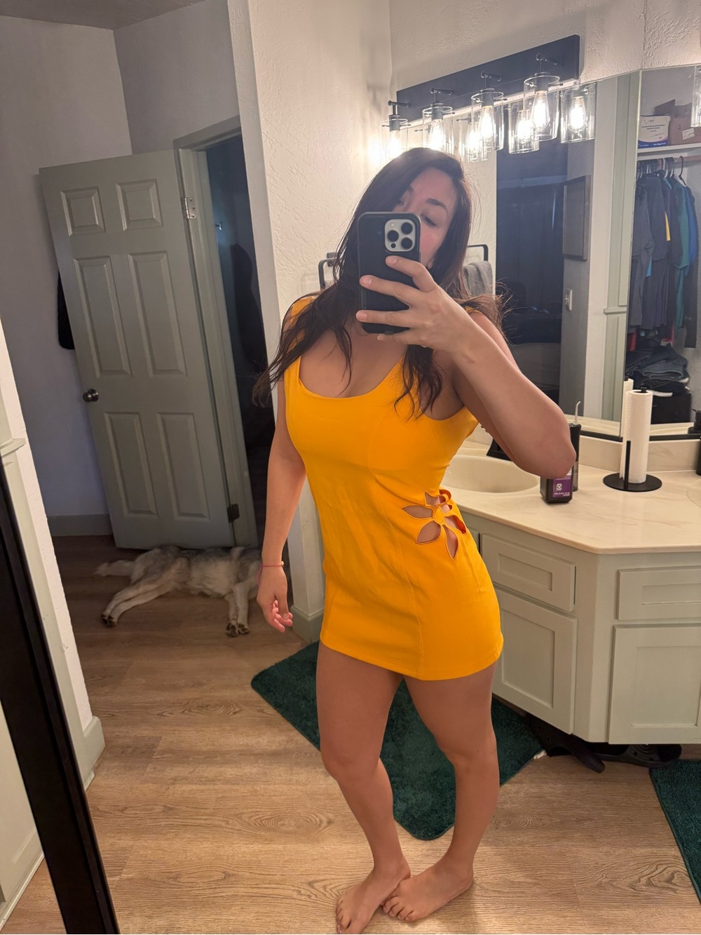 Rumored Vibrant Orange Mini Dress